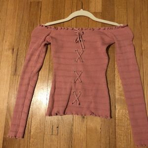 Pink Off Shoulder Top